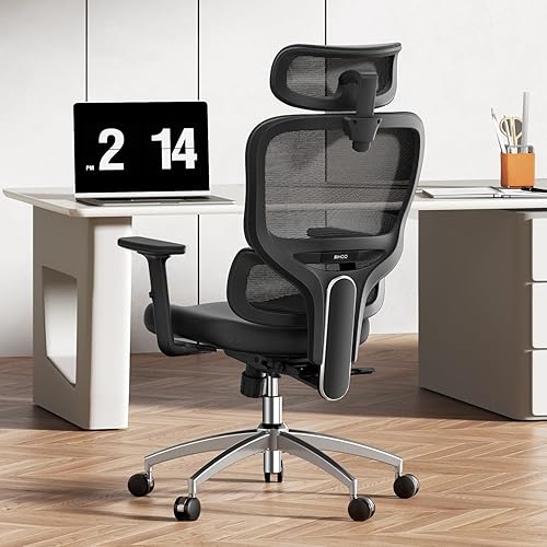 Miniatura 2 de SIHOO Silla de oficina ergonómica, silla de escritorio con respaldo alto, soporte lumbar, silla giratoria para computadora con reposacabezas