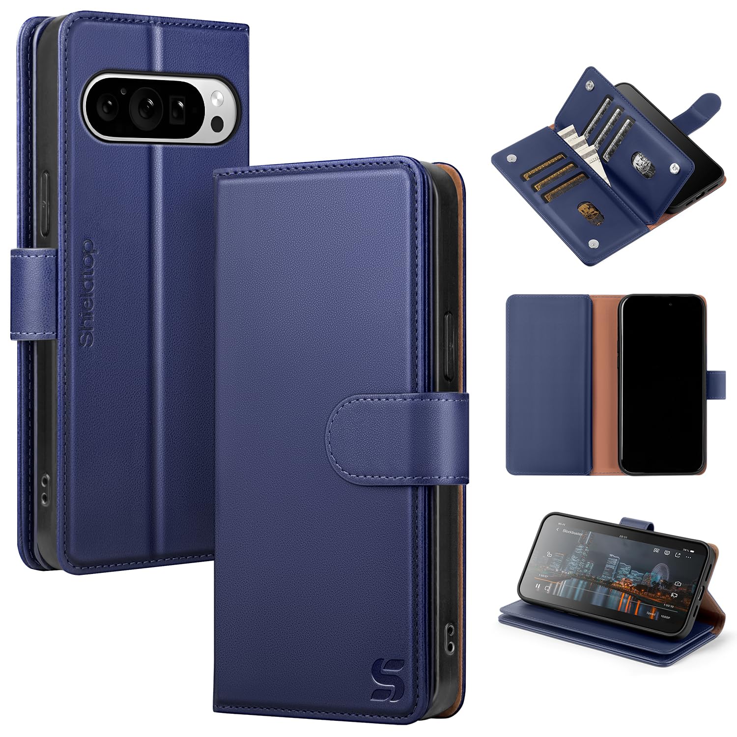 Shieldtop Compatible with Google Pixel 9 5G Wallet Case with Card Holder,Women Men RFID Blocking PU Leather Flip TPU Protective Cover Credit Card