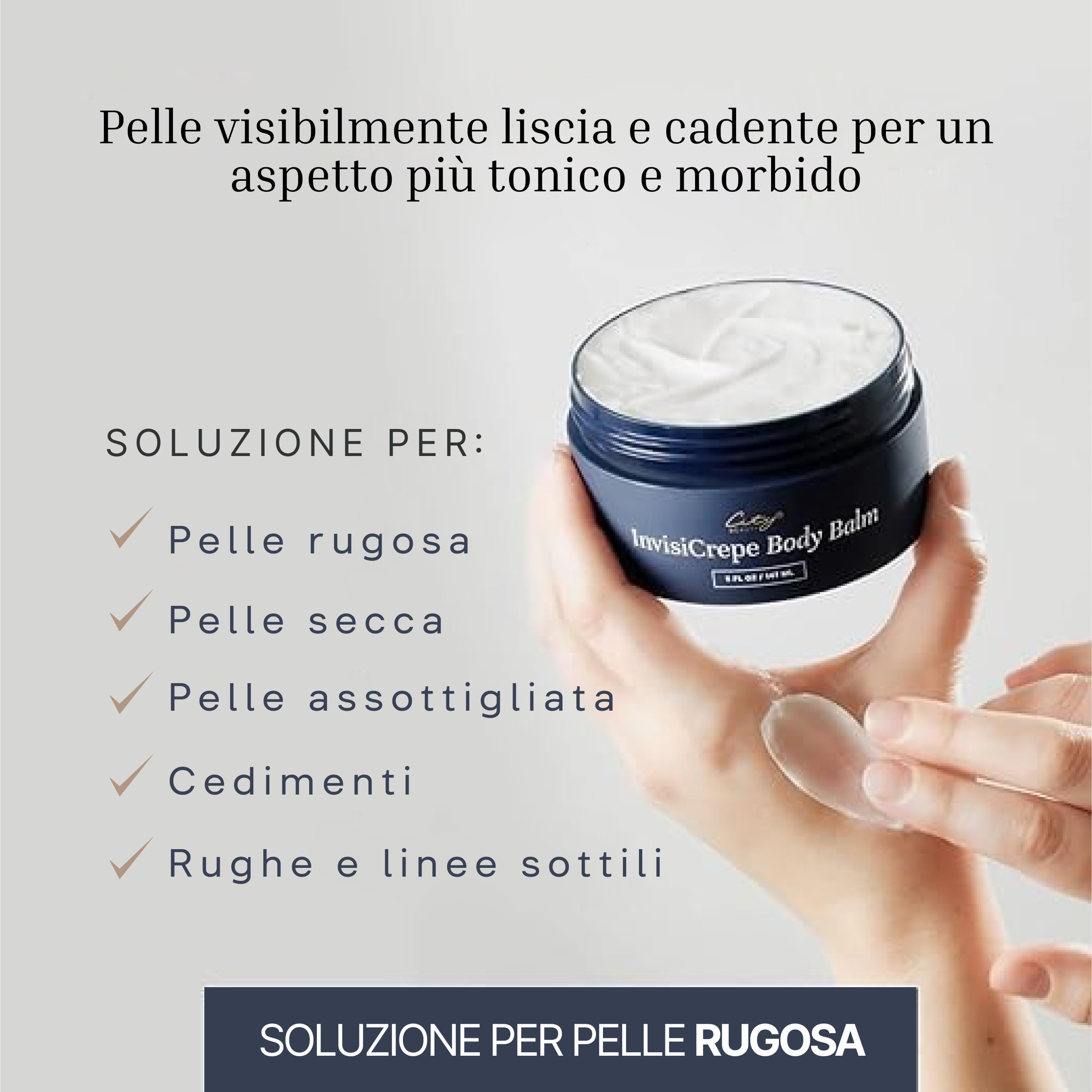 City Beauty InvisiCrepe Body Balm - Lozione rassodante e tonificante per una pelle più liscia e compatta | Crema corpo rassodante antietà