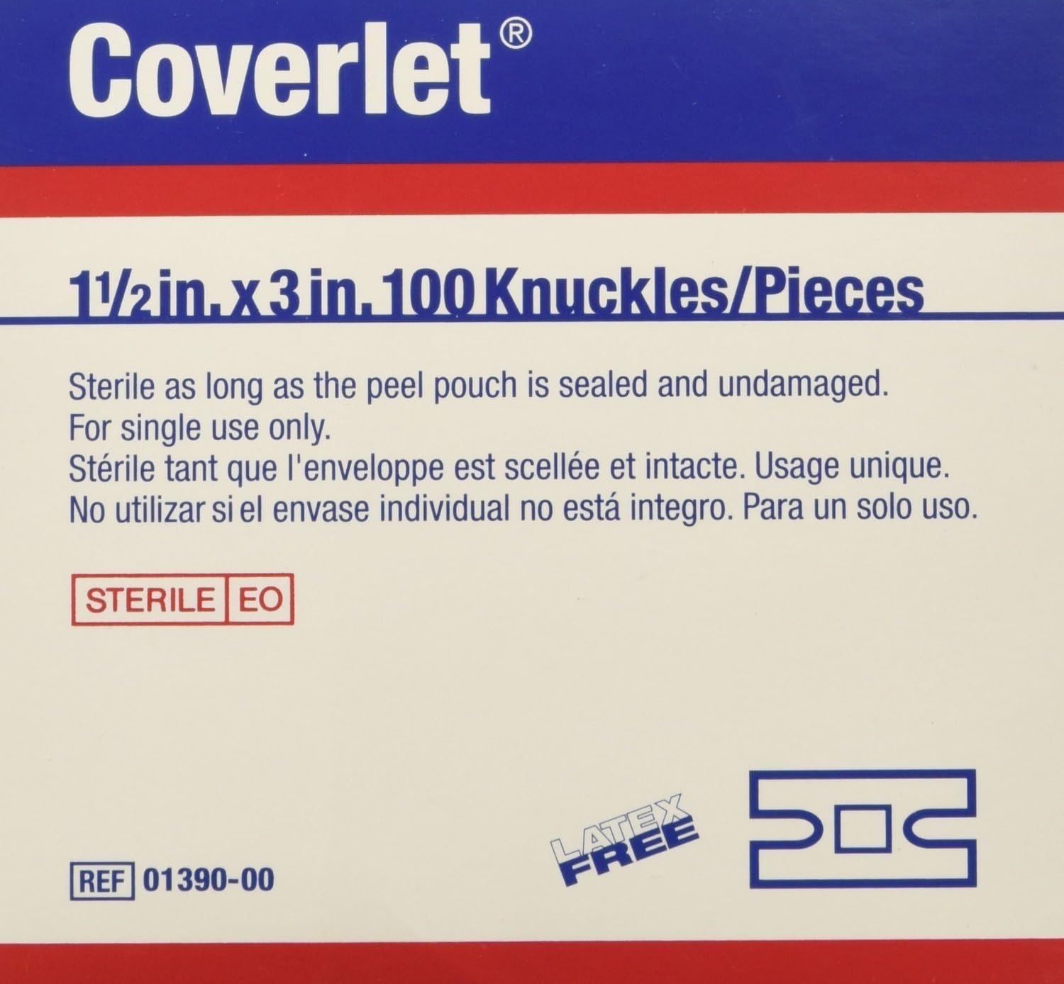Coverlet Knuckles Fabric Bandages (Box of 100) Health