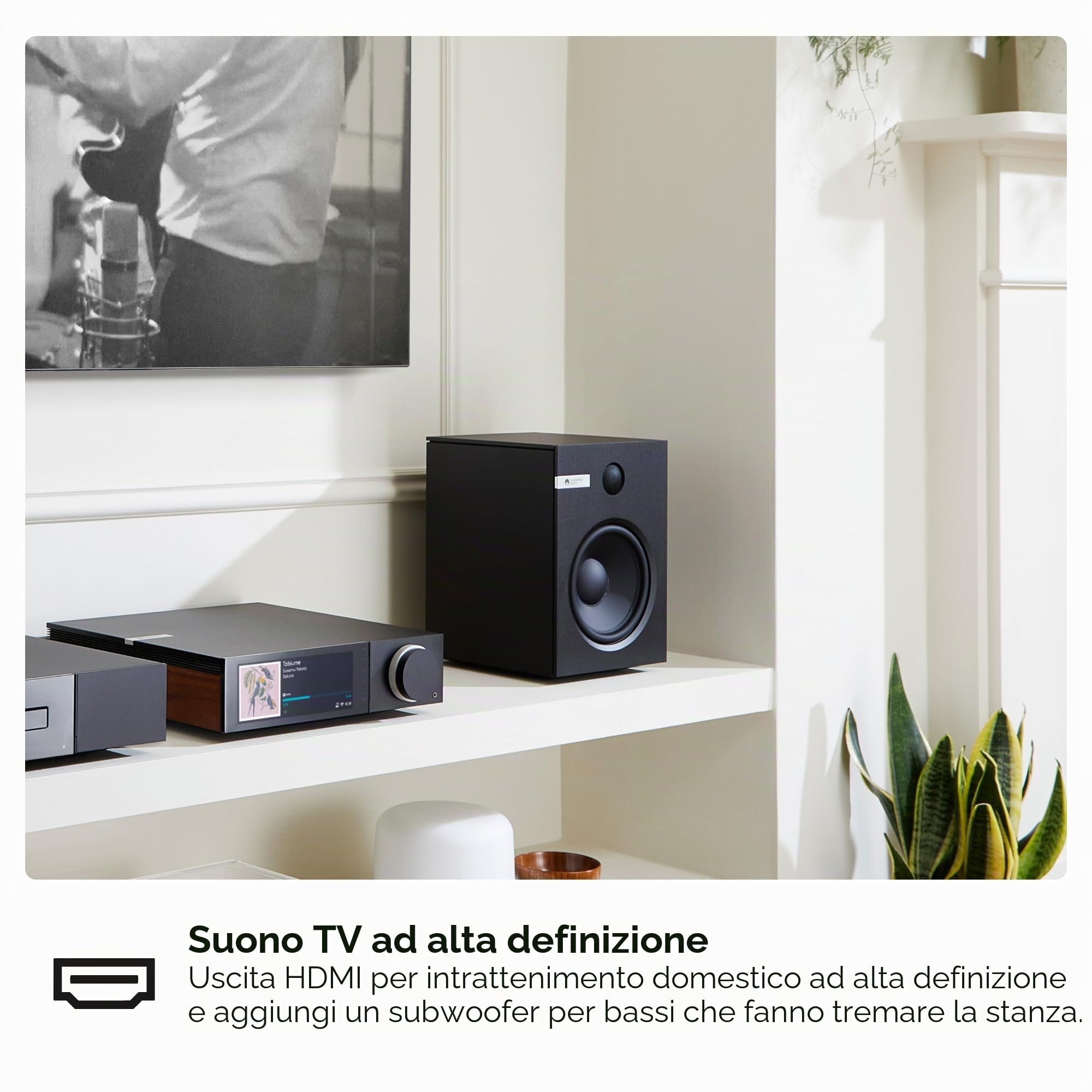 Cambridge Audio EVO 150 SE – Amplificatore tutto-in-uno e lettore di rete ad alta risoluzione con Bluetooth APX HD, AirPlay 2, Chromecast integrato, HDMI ARC, chiamate telefoniche MM e ESS Sabre DAC