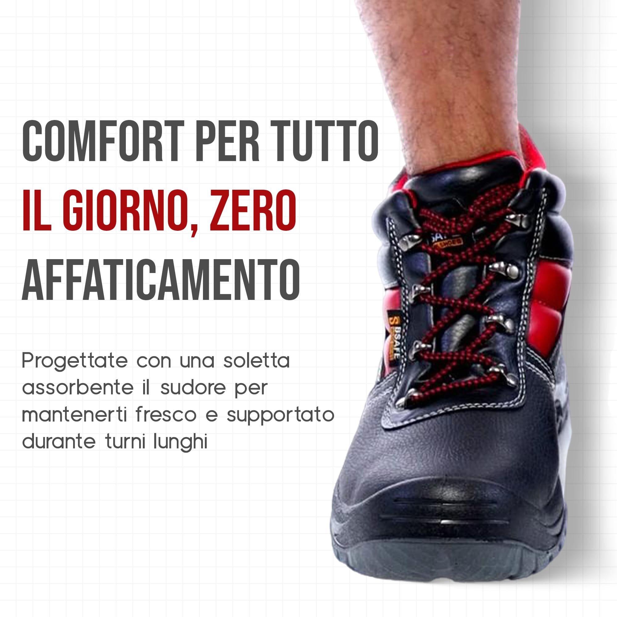 Scarpe Antinfortunistiche Uomo Alte S3- Scarpe Antinfortunistiche Uomo Impermeabile- Esterno in Pelle, Punta in Acciaio, Suola Antiscivolo, Flessibile Scarponi Antinfortunistiche Uomo