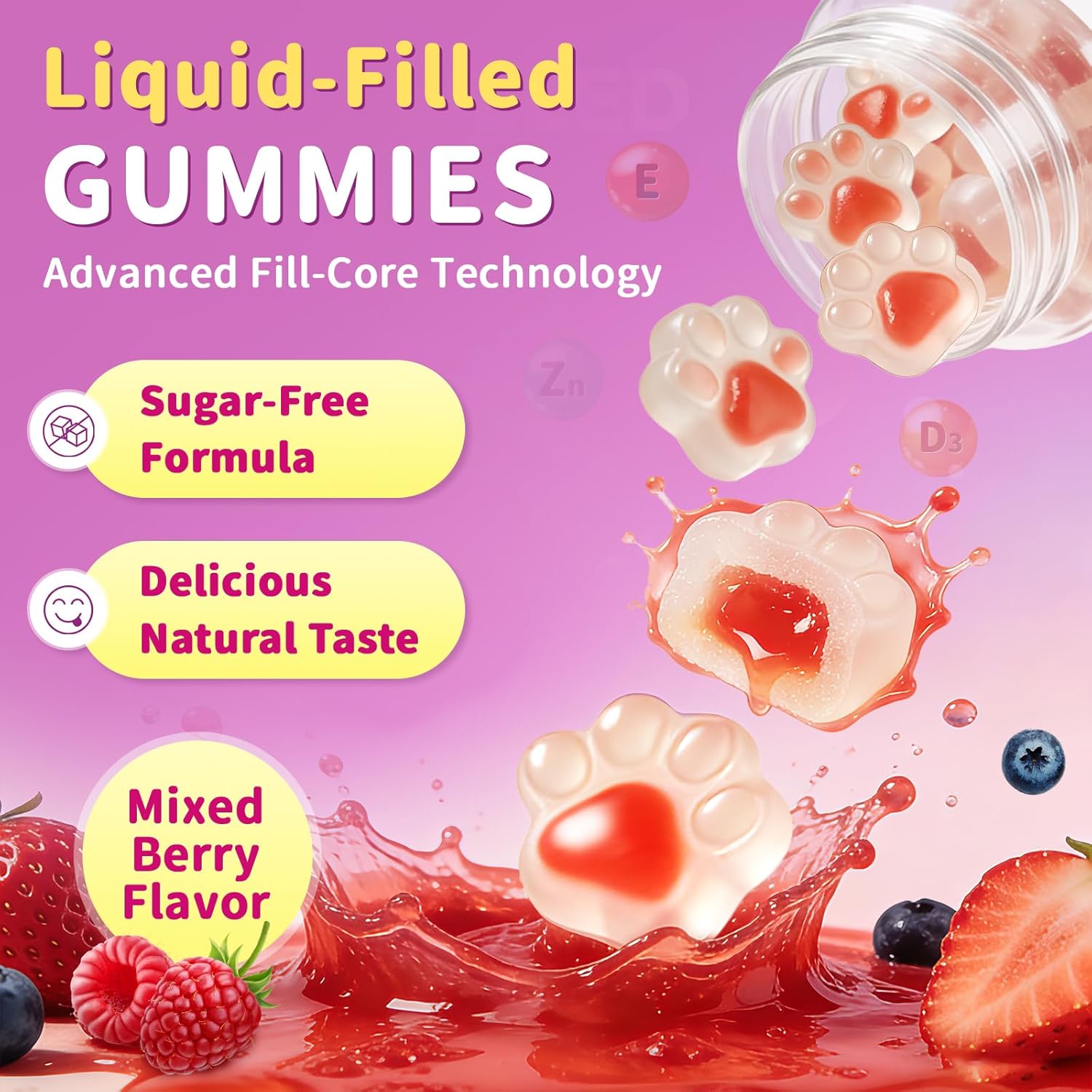 Multivitamin for Women Gummies With Iron, Magnesium, Folate, Biotin, Zinc, Womens Multivitamin Gummy Vitamin D3 A C E, B Complex, for Beauty, Energy, Immune, Bone, Sugar Free (120 Count-2 Pack)