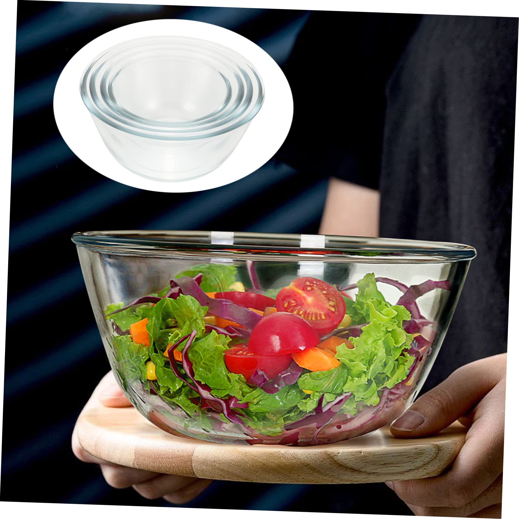 SOLUSTRE 4stücke Glasschalen Aus Klarglas Für Obst Und Salat Servierschalen Für Nudeln Reis Und Desserts Hitzebeständig Und Mikrowellengeeignet