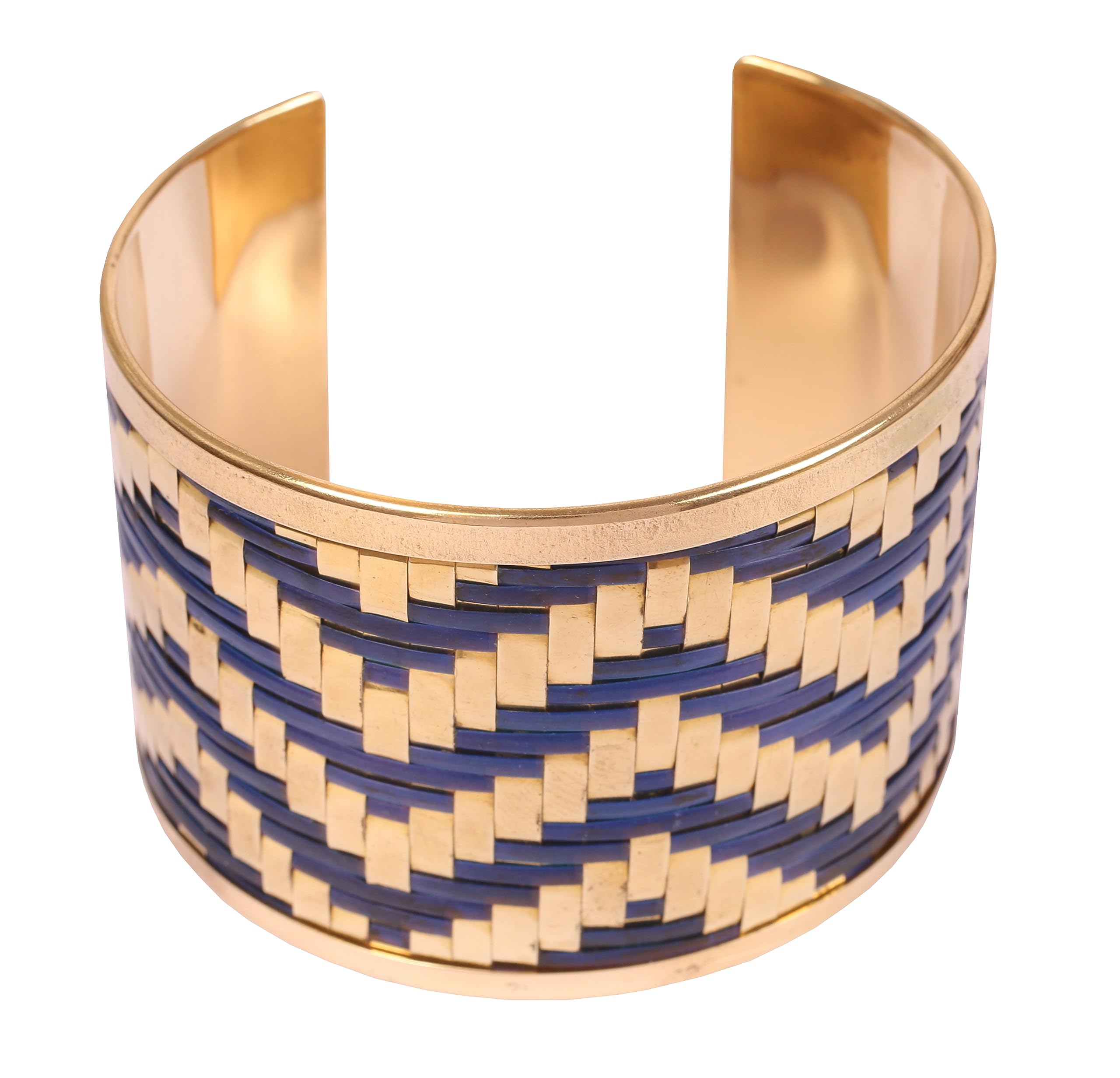 Touchstone Indian Bollywood Desire Brass Base Exotic Workmanship Free Size Cuff Bracelet in Antique Gold Or White Or Copper Tone for Women.