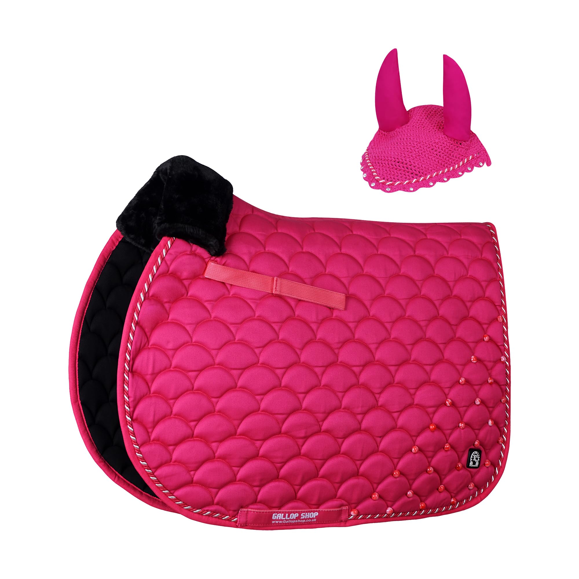 Numnah Jewel Umbrella Style Saddle Pad / Horse Cloth (Hot Pink, Cob/Pony)