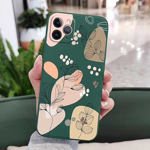 Miniatura 3 de Funda para iPhone 11 Pro Max, para iPhone 11 Pro Max, funda lateral creativa Morandi Line diseño de flores, delgada, suave, a prueba de golpes,