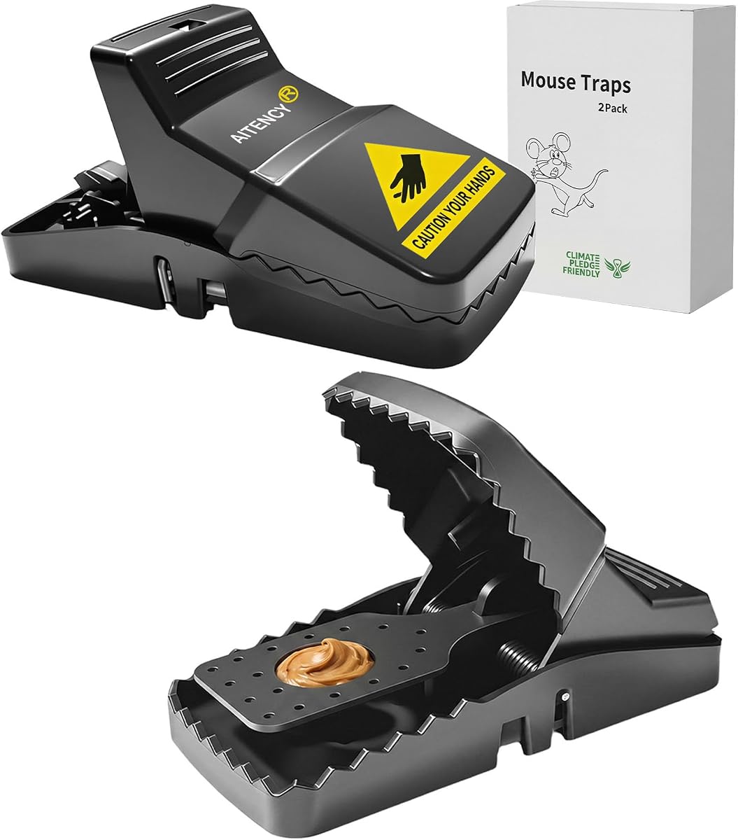 Trampa para control de ratas al aire libre, paquete de 2, diseño de plástico reutilizable para uso en jardín y patio trasero, solución de manejo de roedores fácil de colocar