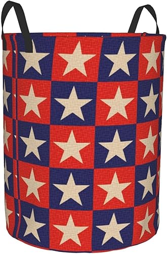 Miniatura 8 de AFHYZY Star Laundry Hamper Large Collapsible Laundry Baskets with Handles Easy Carry Round Storage Basket Dirty Clothes Hamper Blanket Basket for
