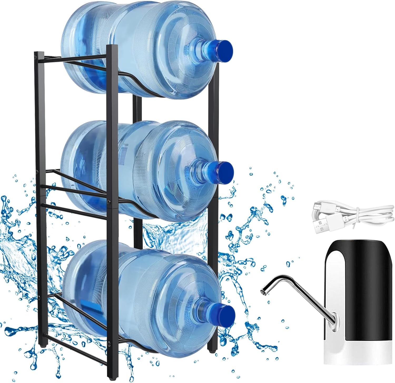 KACOTA Porta Garrafones de Agua de 3 Niveles + Dispensador de Agua ...