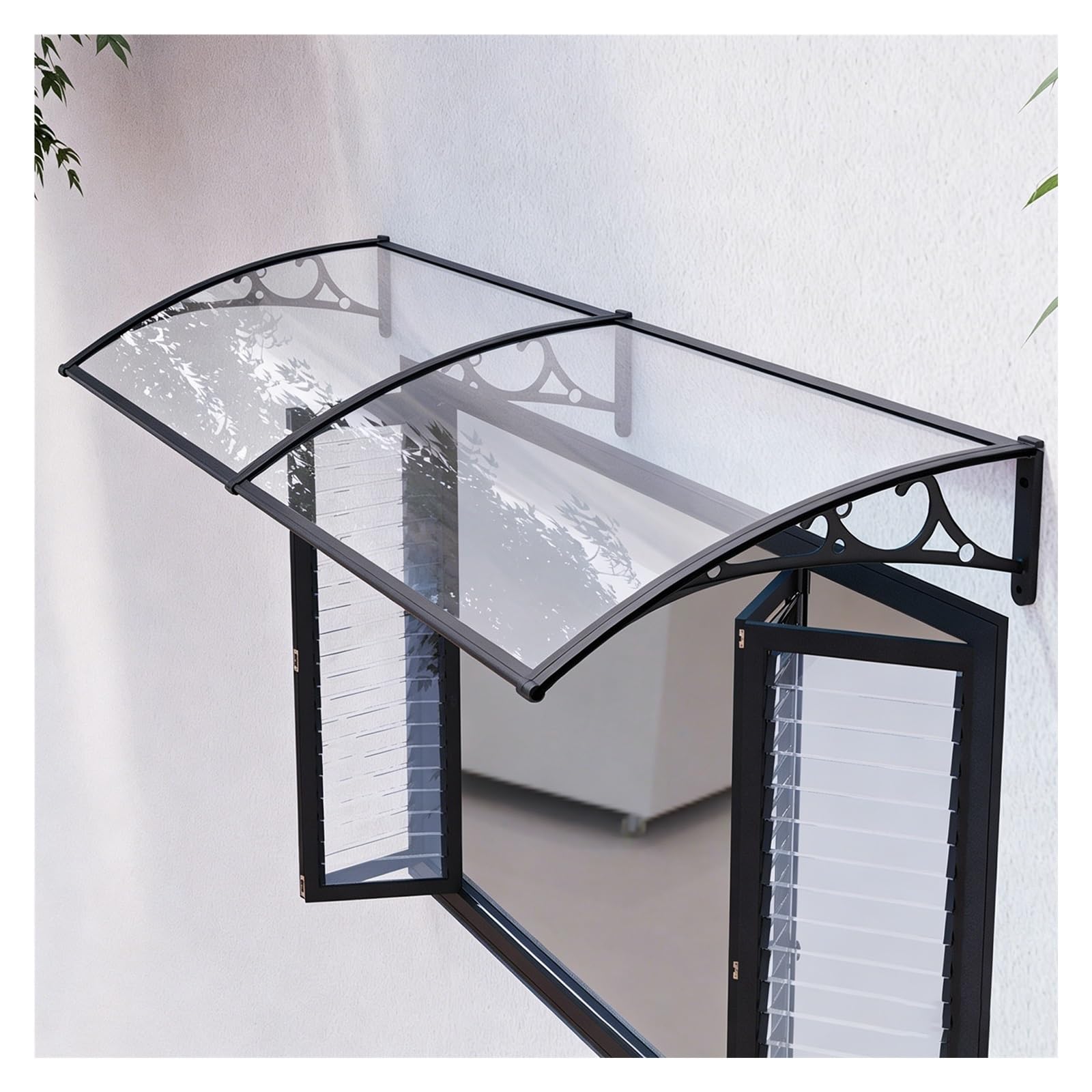 Auvent de fenêtre polycarbonate robuste 99 cm avec évacuation pour garage