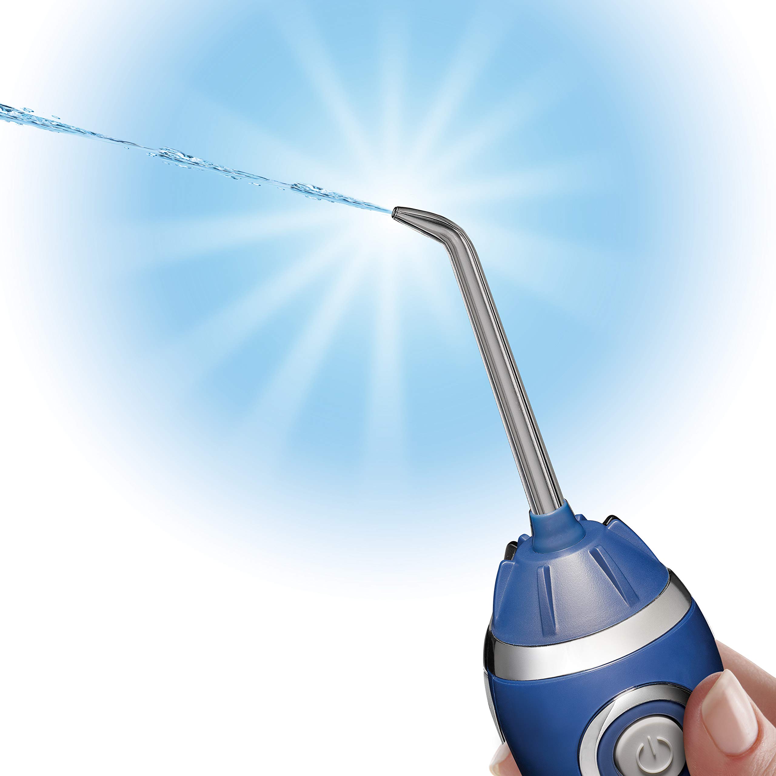 Waterpik Irygator Bezprzewodowy Cordless Advanced, Zaawansowana Technologia Czyszczenia, Przenośny, Skuteczne Usuwanie Płytki Nazębnej, Ładowanie Magnetyczne, Kolor Niebieski, 200 ml (WP-563EU)