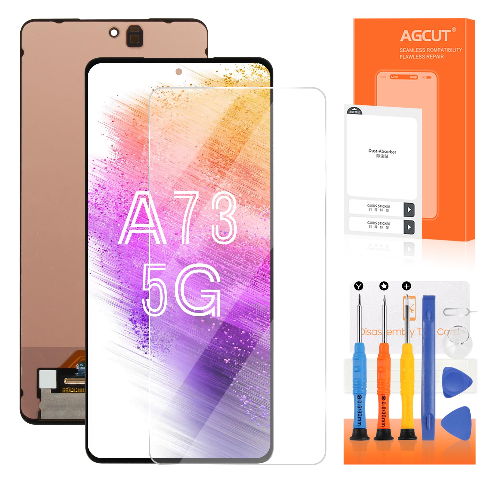 OLED for Samsung Galaxy A73 5G Screen Replacement for Samsung A73 5G LCD Display SM-A736B SM-A736B/DS LCD Digitizer Touch Screen Assembly (Support