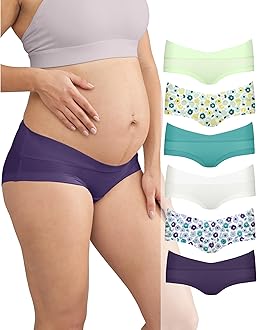 Intimate Portal Maternity Underwear Cotton Pregnancy Postpartum Panties Under the Bump Boyshort Briefs