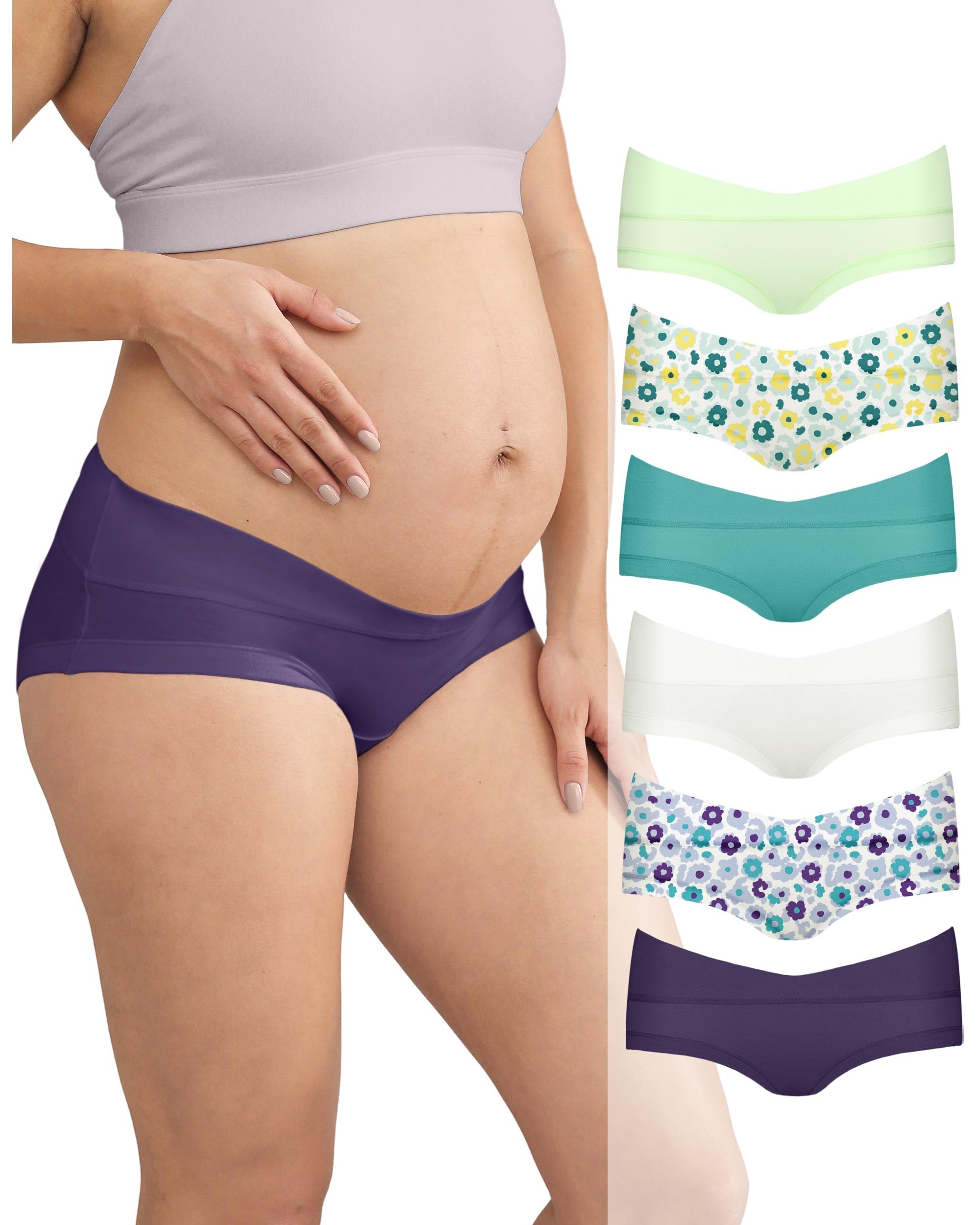 Intimate Portal Maternity Underwear Cotton Pregnancy Postpartum Panties Under the Bump Boyshort Briefs