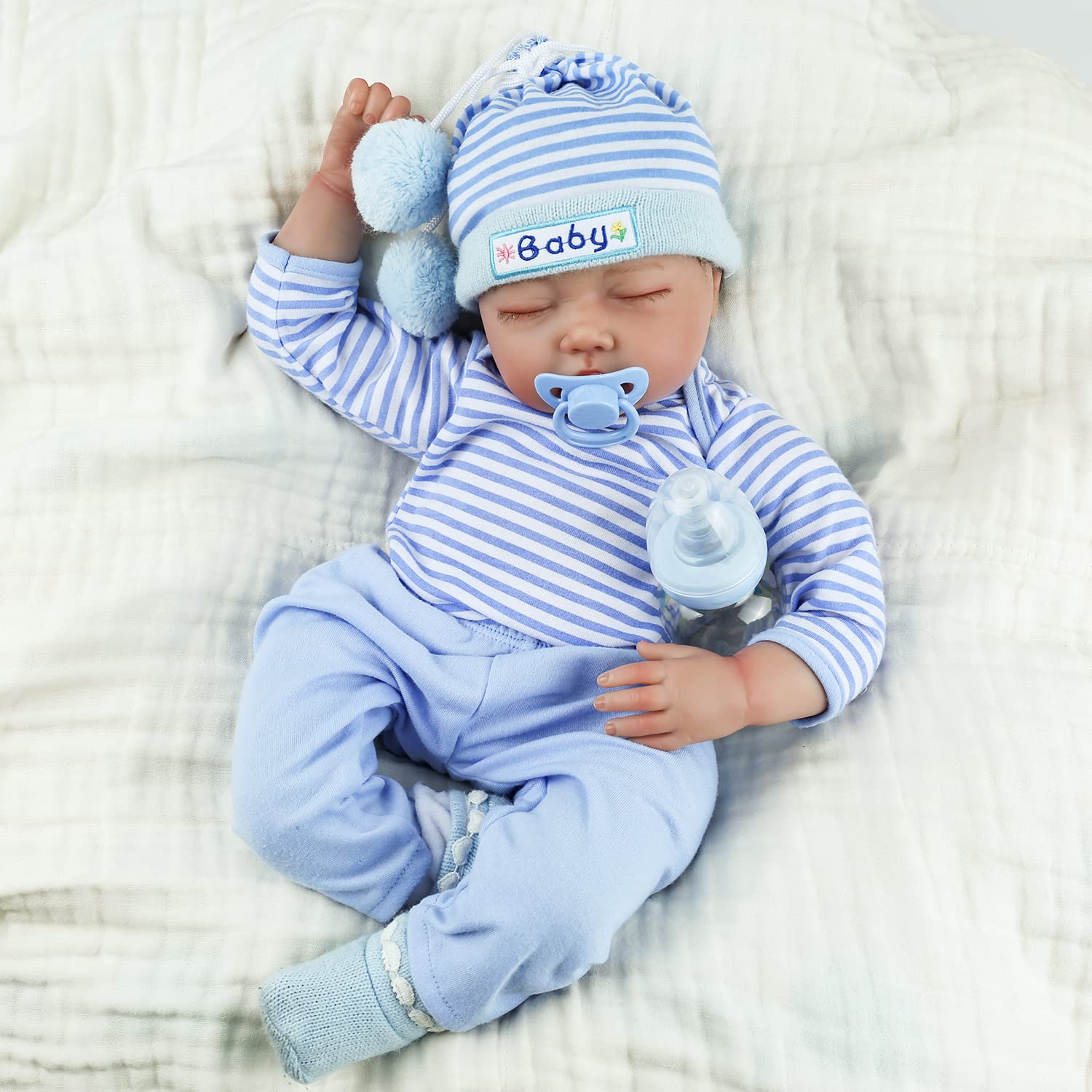 CHAREX Sleeping Reborn Baby Dolls Boy, 22 Inches Realistic Weighted Baby Dolls Soft Cloth Body, Birthday for Kids