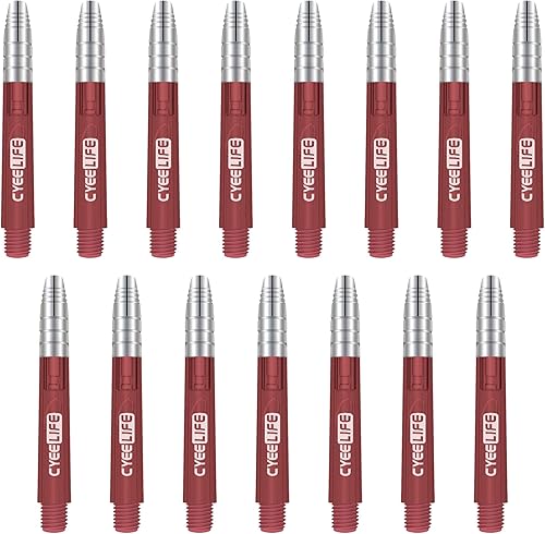 Vista 16 de CyeeLife Ejes de dardos transparentes de aluminio y plástico, 15 piezas (5 juegos) 1.378 in/1.890 in