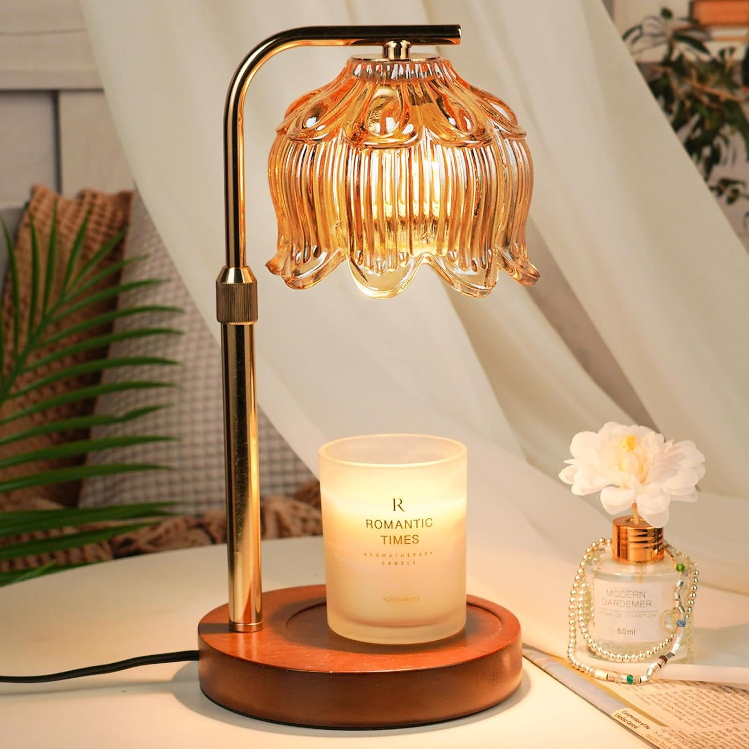 Lampe chauffante avec fonction minuterie et gradation pour les mères et les petites amies - Compatible avec toutes les bougies en conserve