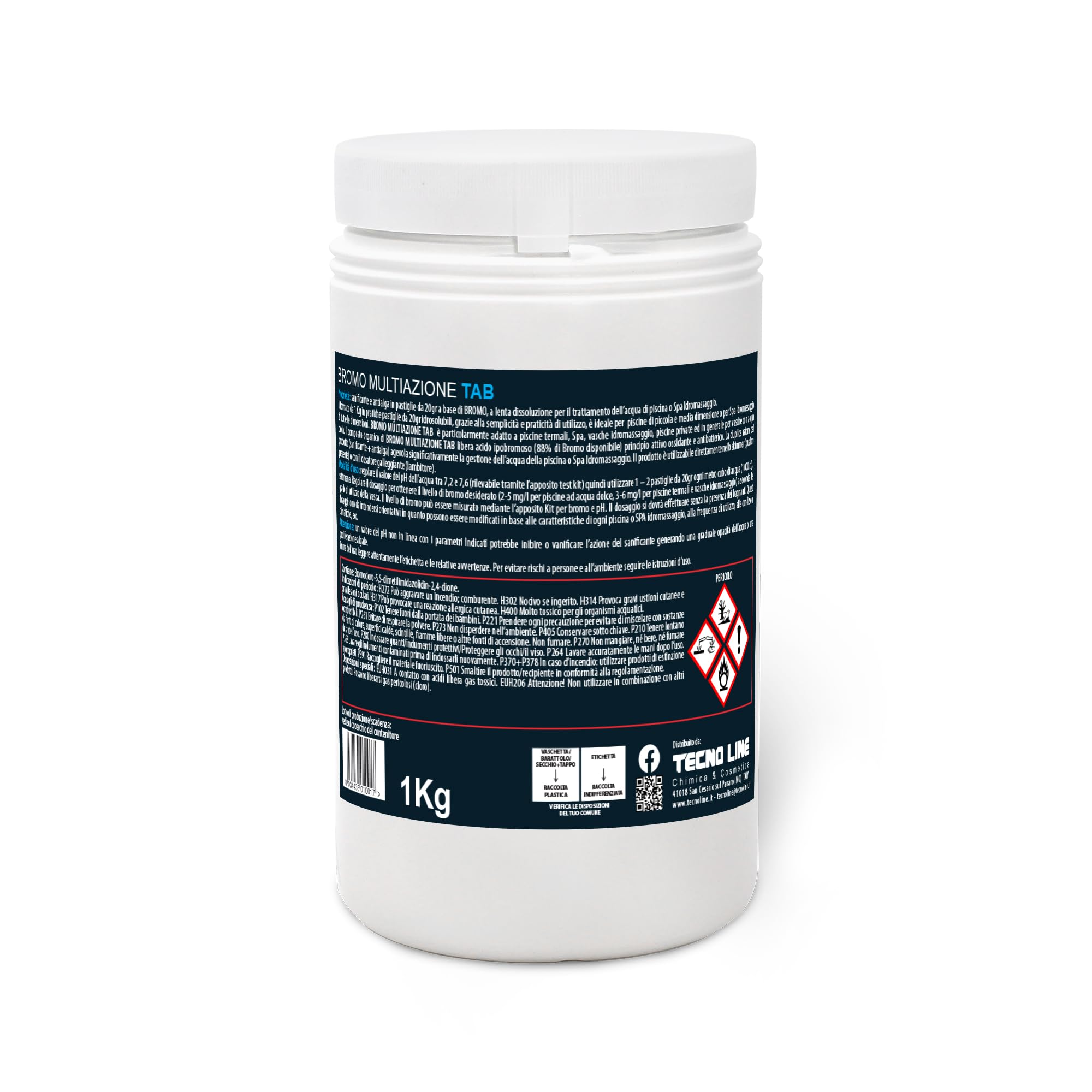 Brome multiazione Tab – sanificante à Base de Brome 3 Actions en tablettes de 20 GR – 1KG