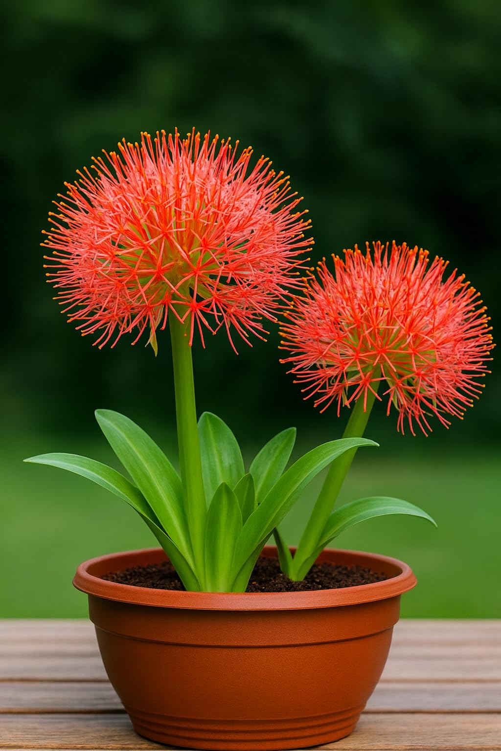 Football Lily Bulb (Red) | Scadoxus Multiflorus | Winter–Summer Flowering Ball-Shaped Blooms | Easy to Grow | Premium. Quality Bulb (5 Bulbs)
