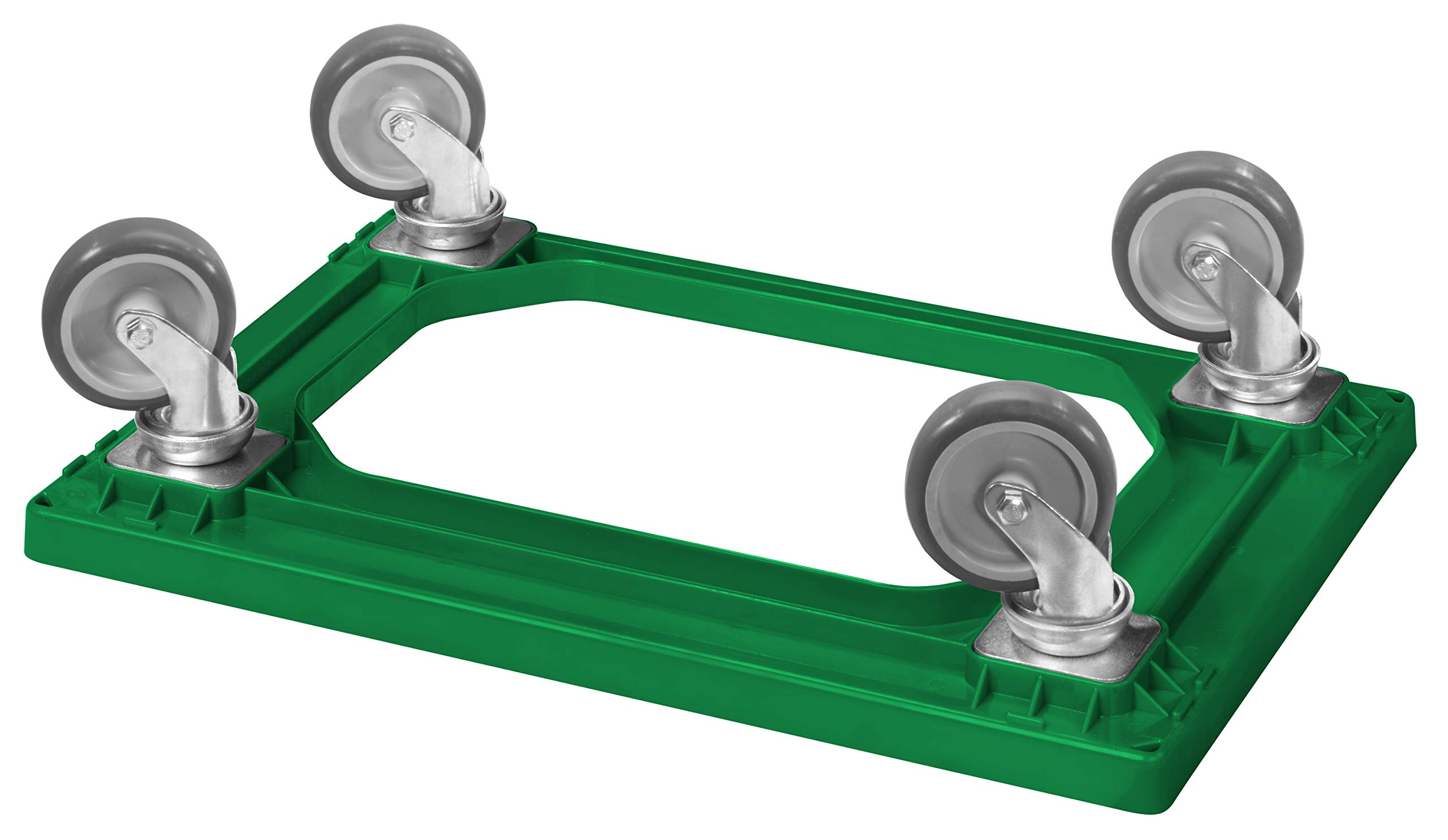 10 Stück Transportroller für Kisten 60 x 40 cm mit 4 Lenkrollen in grün