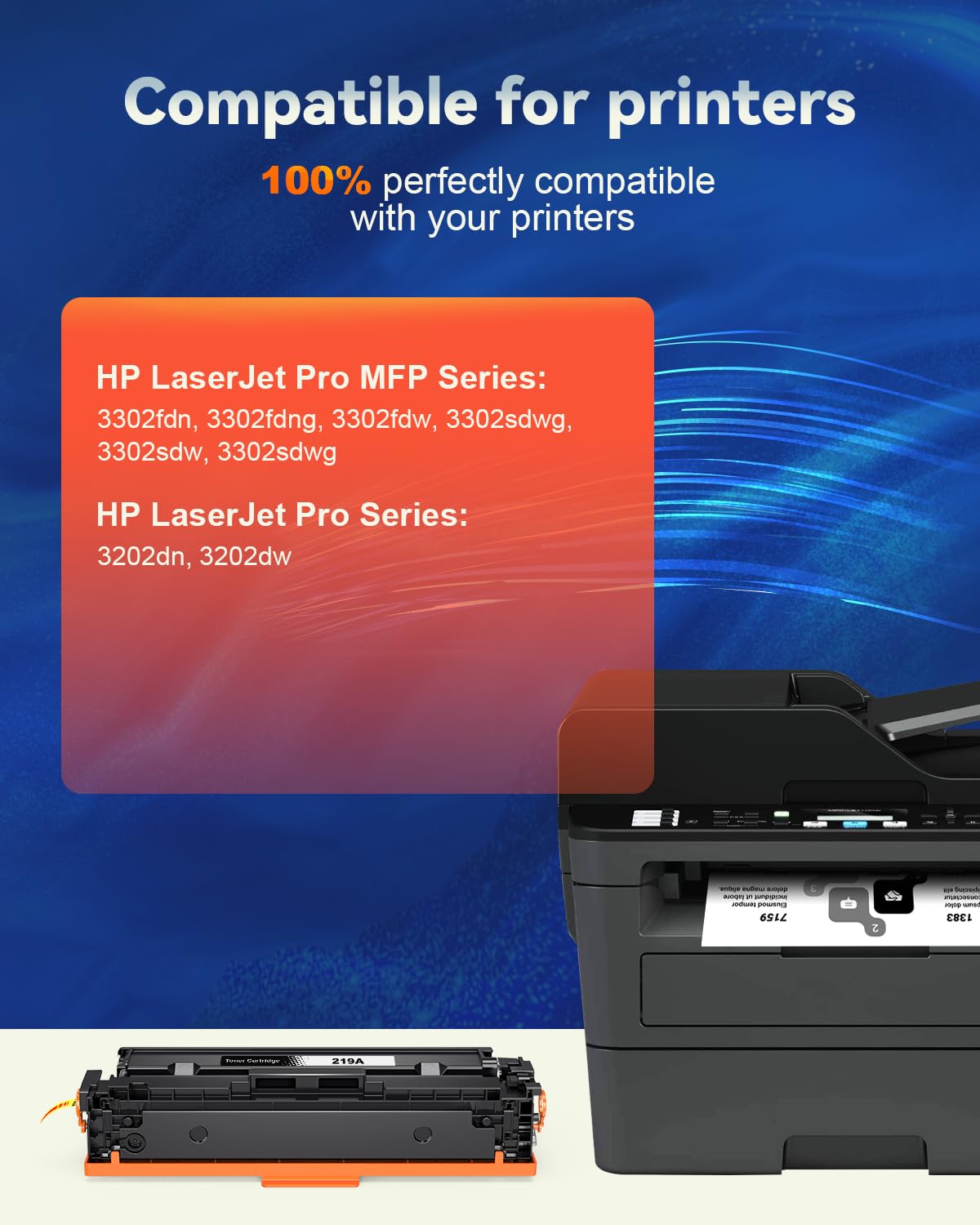 Skydo 219A Nero Toner Compatibile con HP 219A 219X Toner Compatibile con HP LaserJet Pro 3202dn, 3202dw, HP Color LaserJet Pro MFP 3302fdn 3302fdng 3302fdw 3302fdwg 3302sdw 3302sdwg Stampanti