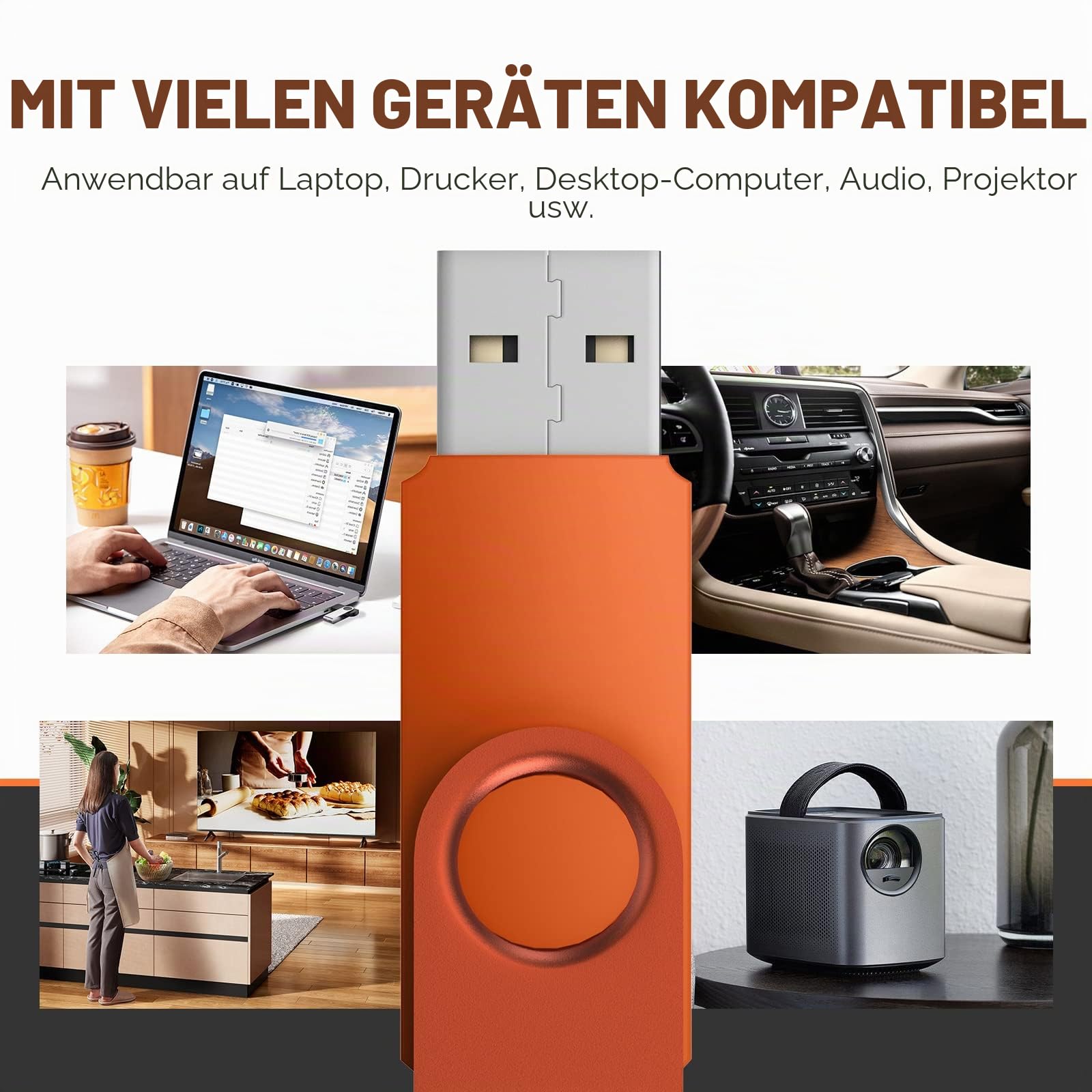 Uflatek USB Sticks 32GB USB 2.0 Speicherstick 10 Stück Memory Stick Bunt Flash Drive Rotate USB-Flash-Laufwerk Metall Thumb Drive Externer Datenstick mit Lanyard 10er Pack