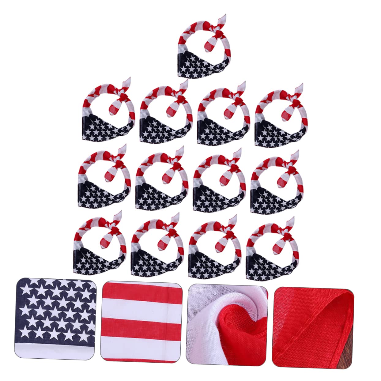 PartyKindom 13pcs Usa Flag Cycling Scarf Hip-hop Headdress Unique Headwear for Patriotic Events