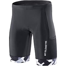 My Kilometre Triathlon Men's Shorts 9" Blue with 2 Pockets Chamois Distance Tri Race Running Short Swimsuit