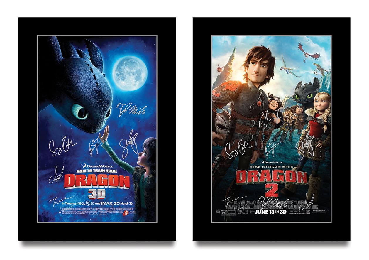 HWC Trading How to Train Your Dragon Collection Gifts Printed Poster Set Signed Autograph Picture for Movie Memorabilia Fans (ID-004245) - A4 Print Only