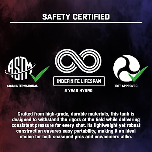 Miniatura 5 de HK Army 20oz Aluminum CO2 Tank - High Pressure Compressed Air System for Paintball & Airsoft Gear