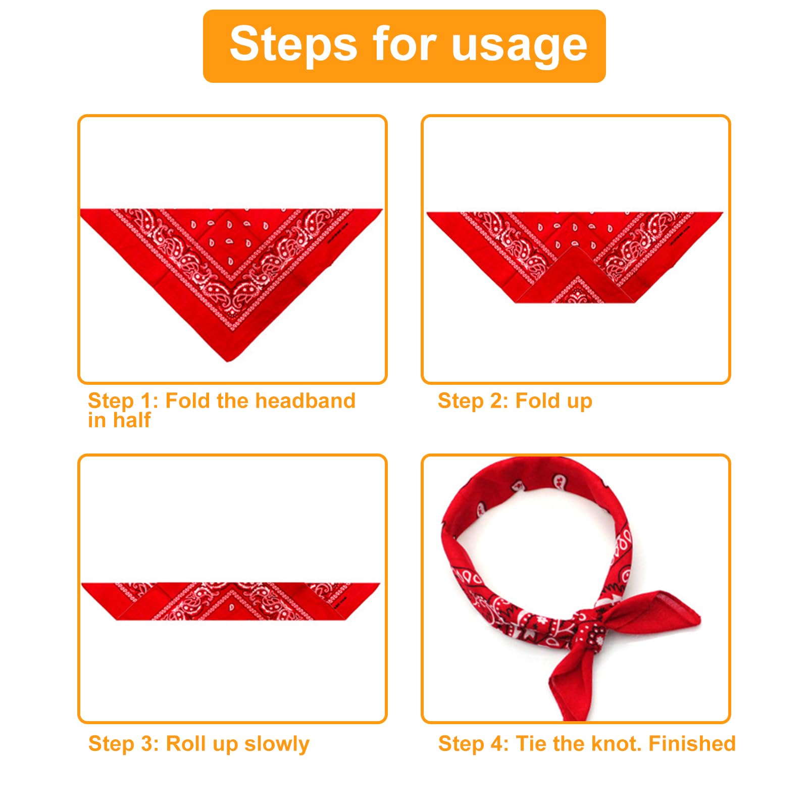Bandana Scarf 22Pcs Mix Colour Multifunction Head Scarves Unisex Neck Scarves Large Handkerchiefs Assorted Colour Square Bandanas for Men and Women/Ladies 55 x 55cm — view 6