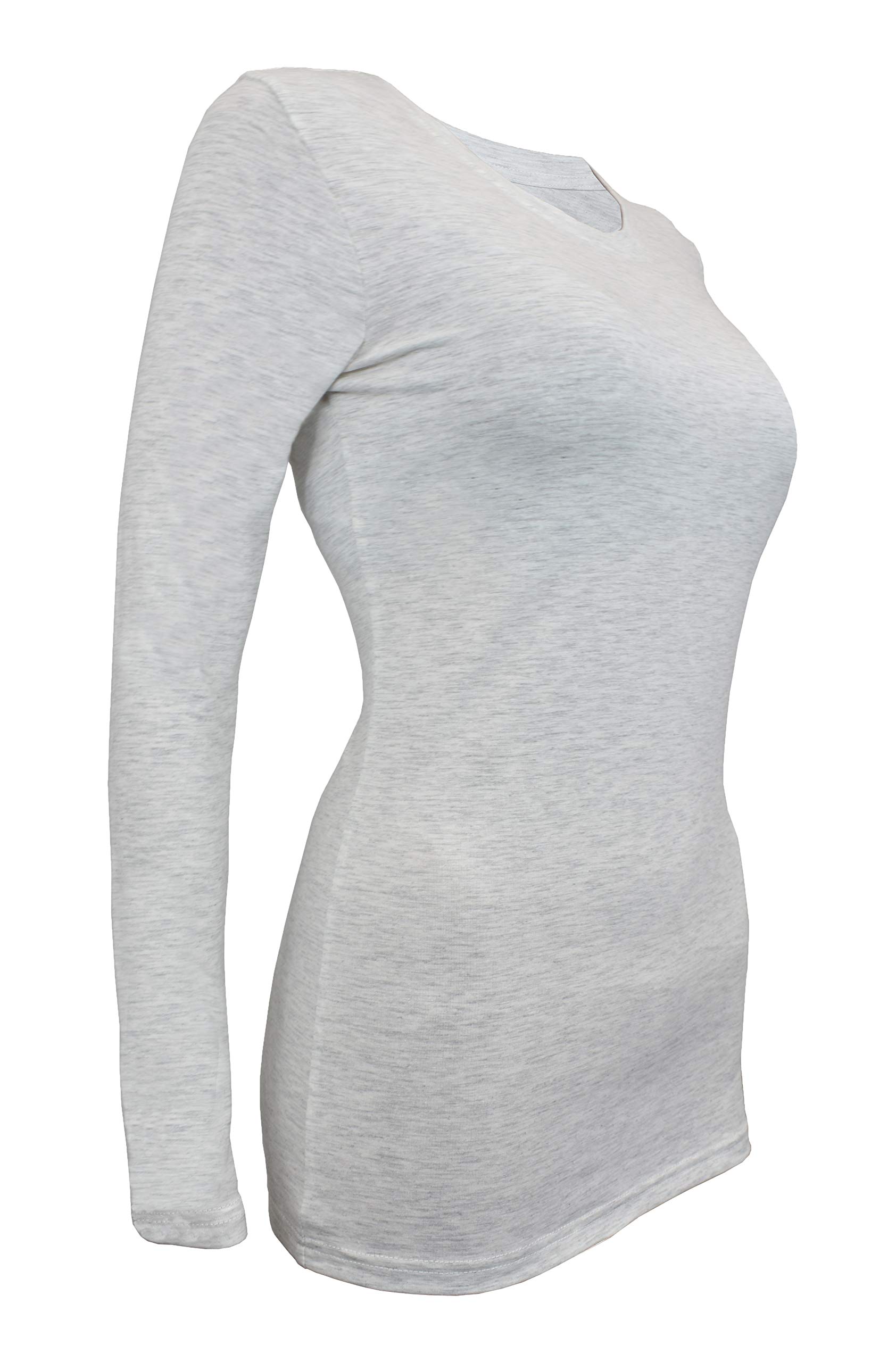 Natural Uniforms Camiseta Under Scrub de manga larga con cuello redondo para mujer, paquete de 2, paquete de 2