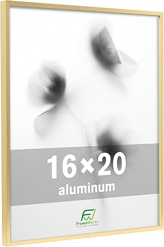 Miniatura 8 de FrameWorks Marco de fotos de aluminio cepillado negro de 18 x 24 pulgadas con plexiglás 1 paquete, 18 x 24 pulgadas