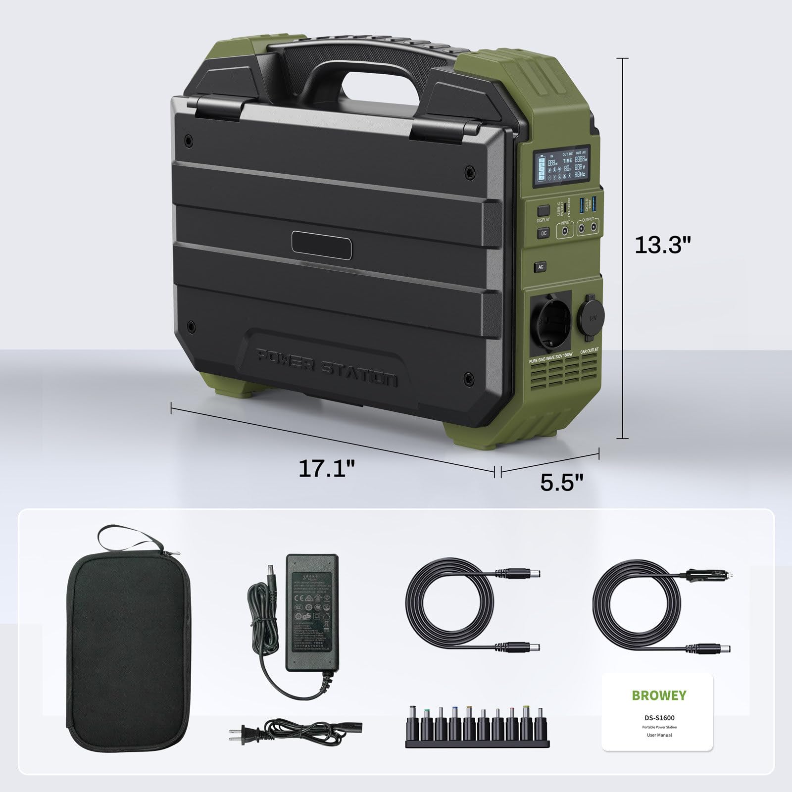 Station d'alimentation Portable De 1600 W avec Panneau Solaire Intégré,USB-C Pd De 100 W,Générateur Solaire pour Le Camping,L'alimentation De Secours à Domicile Et Les Situations d'urgence