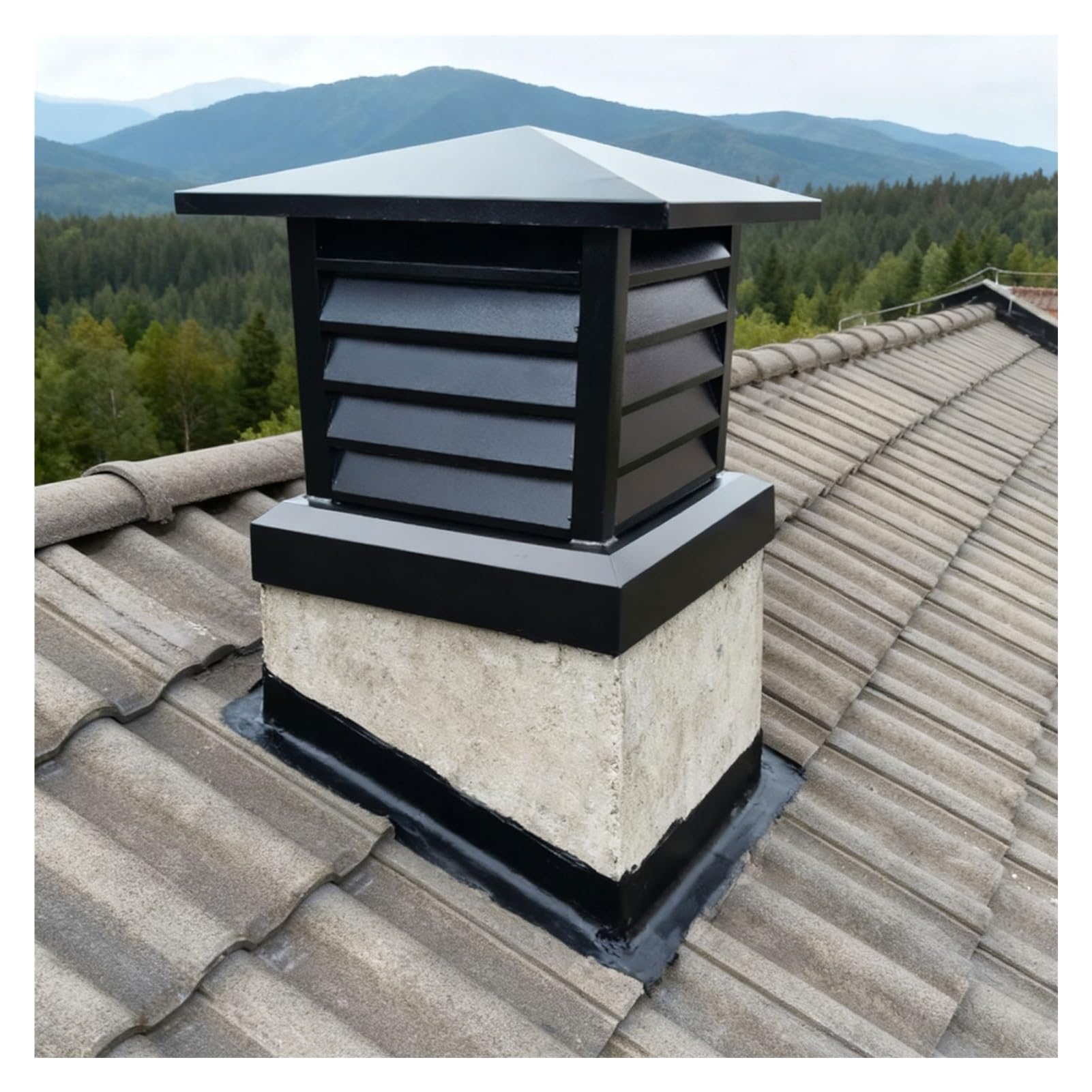Bouchon de cheminée en aluminium durable 40 x 40 cm extérieur maison