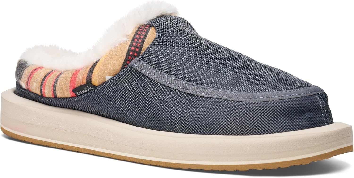 Sanuk Womens Donna Cozy Slippers | Yoga Mat Footbed | Cozy Faux Shearling Lined House Slippers