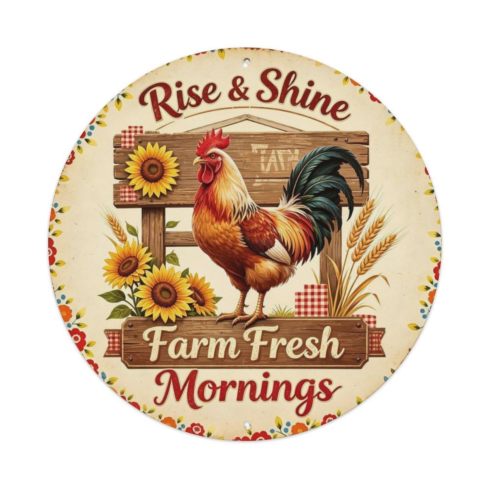 Farm Fresh Mornings Metal Tin Sign Plaque