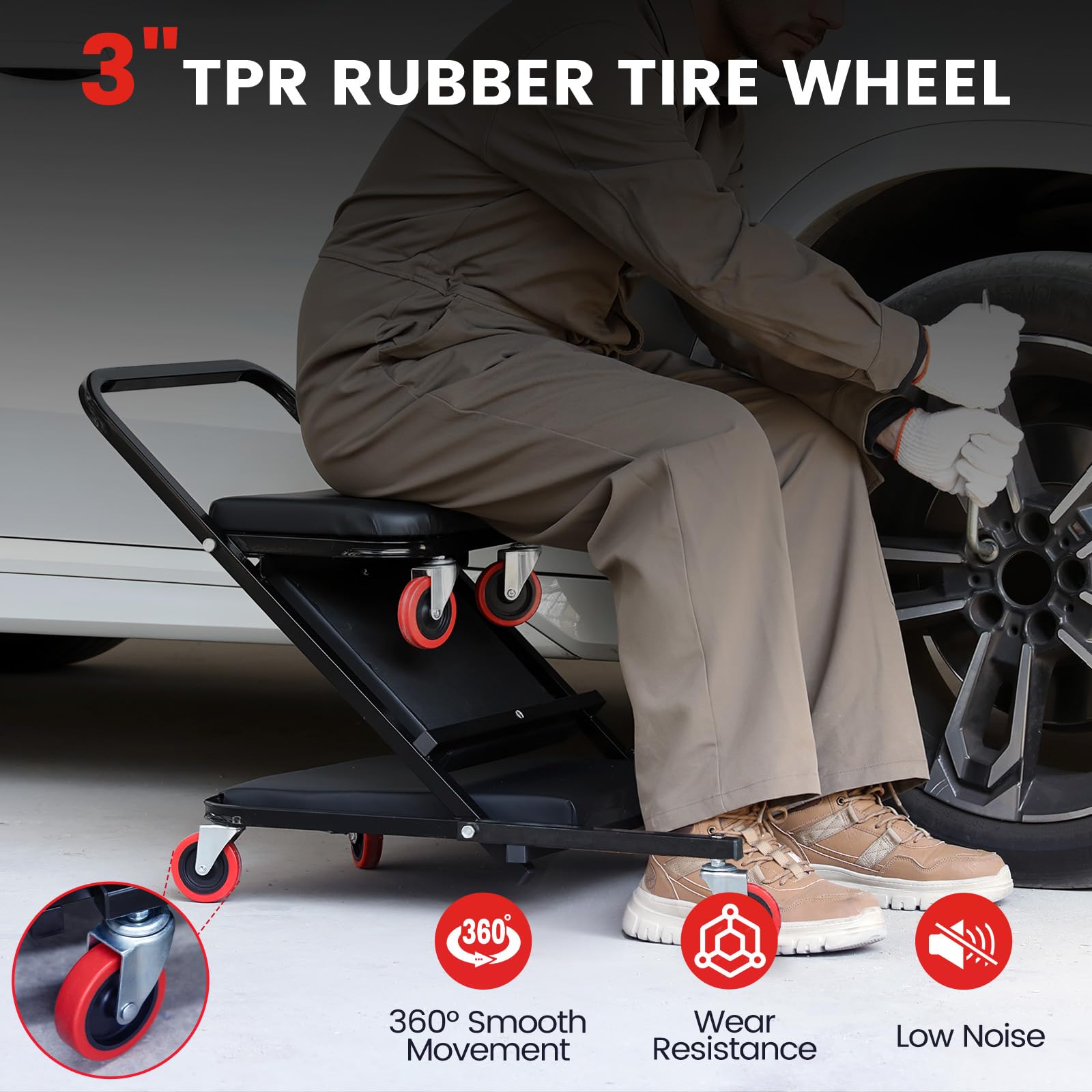 KROAK Creeper, 40 Inches 4 in 1 Z Creeper Seat 2025 Upgraded 450