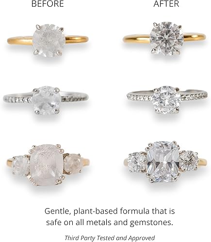Miniatura 6 de Shinery Limpiador de joyas, solución de lavado de manos, limpiador de anillos a base de plantas, seguro para todas las piedras de metal, no se