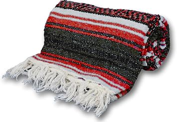 YogaAccessories Genuine Large Extra Heavy Thick Mexican Yoga Blanket and Throw