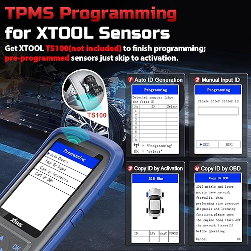 Miniatura 3 de XTOOL TP150 TPMS Herramienta de programación, herramienta universal de reinicio/restablecimiento/activación TPMS (315/433MHz), programador de sensor