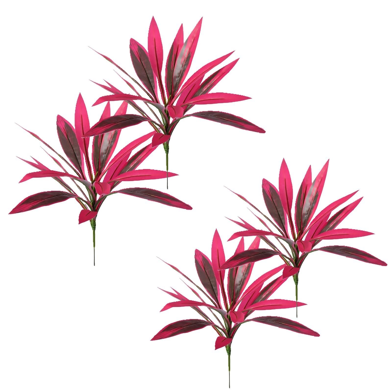 Lcpkuttr 4Pcs Purple Red 2Pcs Large Realistic Artificial Boston Fern Dragon's Blood Tree, 4 Colors Faux Greenery Plants, Faux Greenery For Plant Wall Floral Arrangement Accessories R0g612(4Pcs Purple Red)