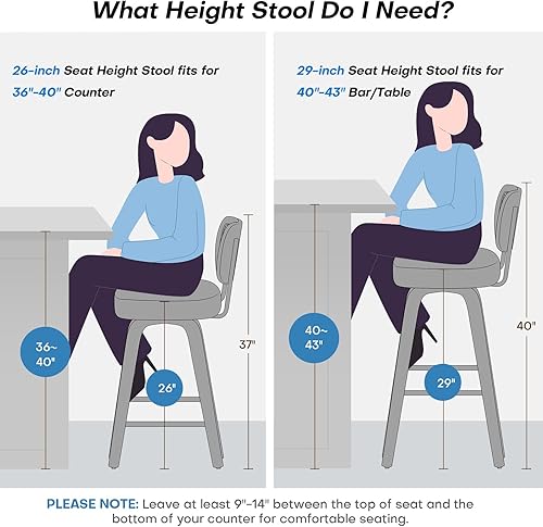 Miniatura 6 de Bekrvio Juego de 3 taburetes de bar giratorios de altura de mostrador, taburetes de bar tapizados de piel sintética con respaldo de ratán, sillas de
