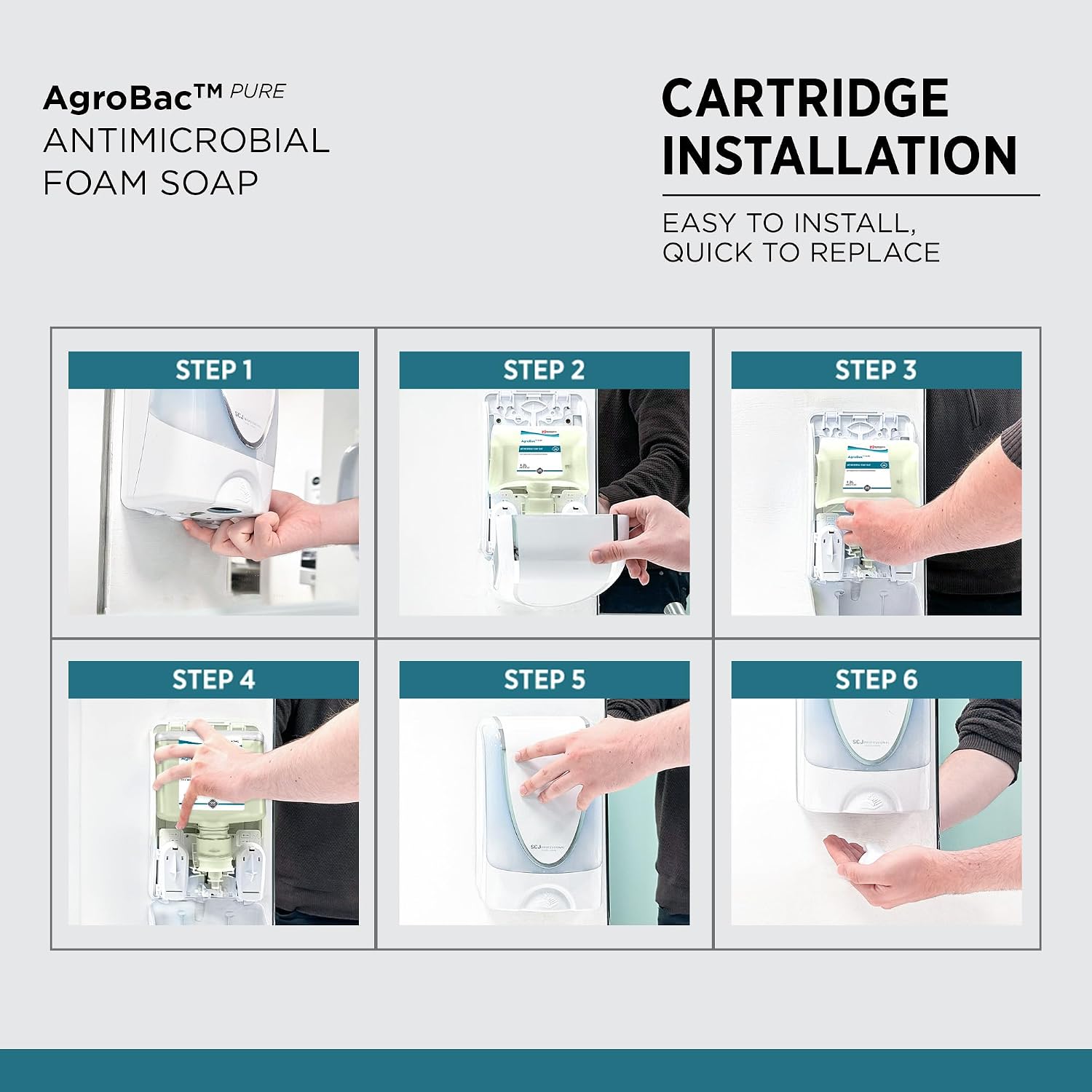 AGROBAC PURE FOAM ANTRIBAC HAND WASH 1.2 LITER TOUCH FREE, 3 PACK