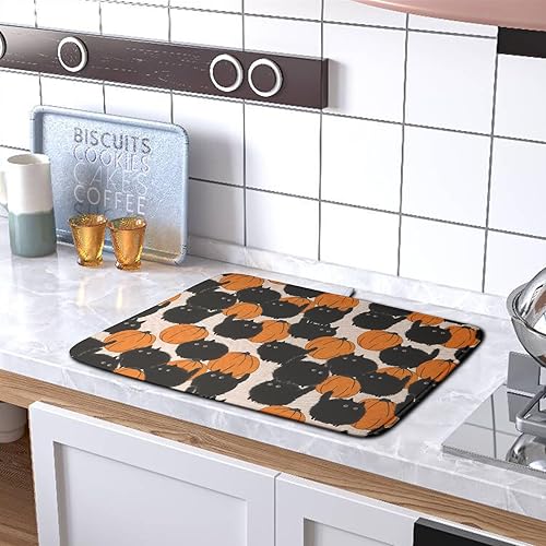 Vista 388 de Tapete de secado de platos con hojas de palma tropicales para encimera de cocina, 18 x 24 pulgadas, tapete de secado de cocina Monstera verde