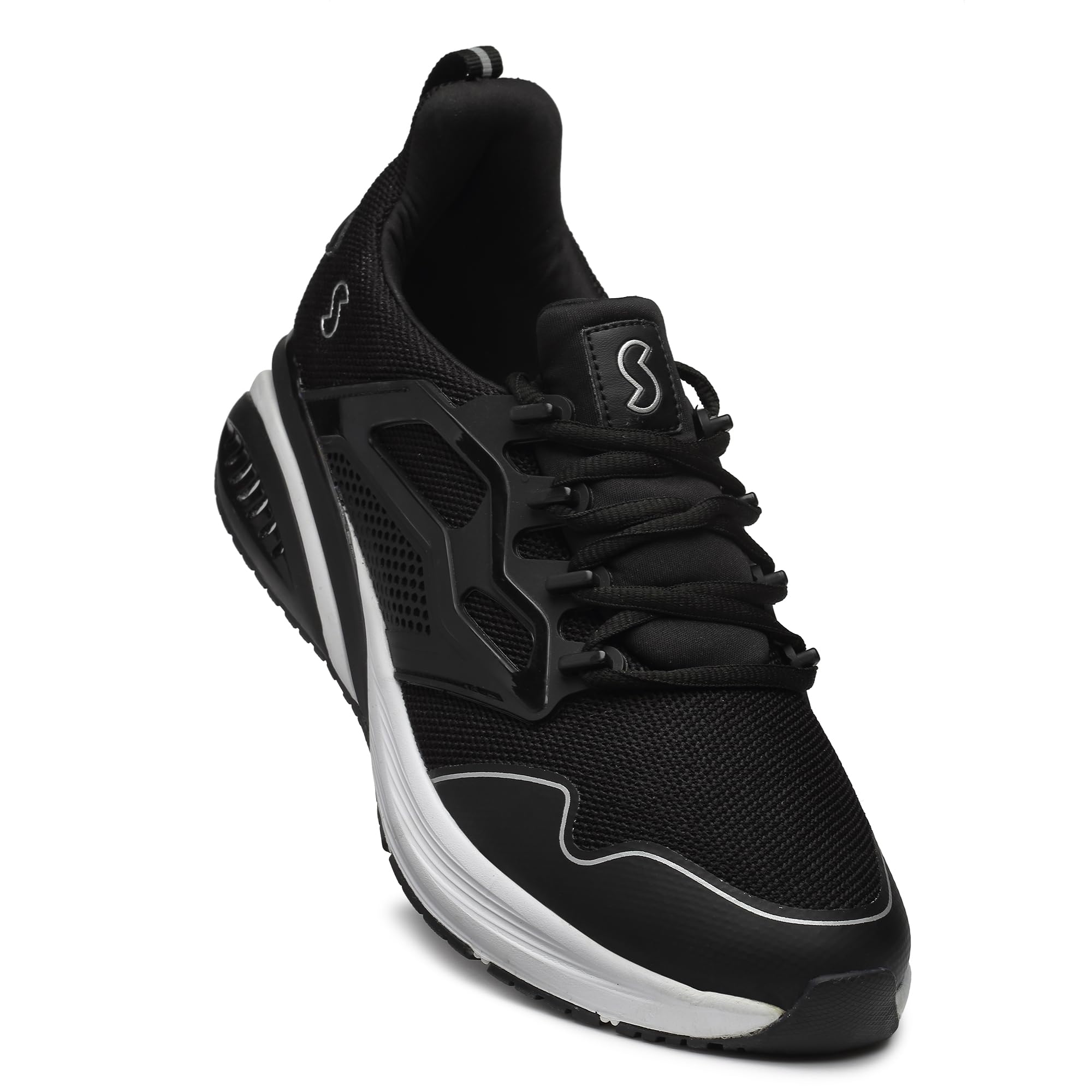 SOLETHREADS Racer Athleisure Sneakers Shoes for Men | Lightweight |Trendy| High Ankle Shoes | Memory Foam Sole | Cushioned Insole | Slip-Resistance | Premium Sneakers Shoes for Men | Black | 7UK (B0C63KGK67) Amazon Price History, Amazon Price Tracker