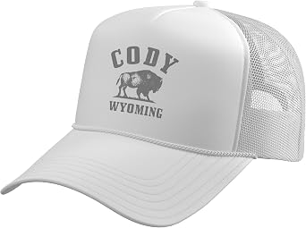 Cody Wyoming Cowboy State Bison Buffalo Vintage Pride Trucker Hat with Adjustable Mesh Back