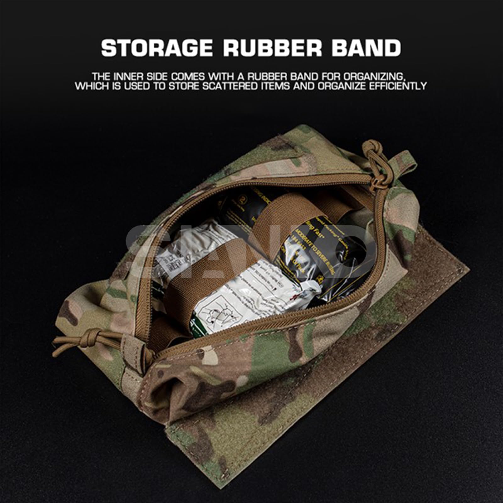 Pochette Tactique MOLLE FONREST - 25x19x5.5 Cm - Tissu Oxford 600D - Pour Sac à Dos, Gilet, Ceinture - Organisation équipement Airsoft, Randonnée