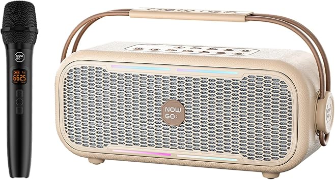 C2 60W Ta nabilir RGB Bluetooth Hoparl r Mikrofonlu Karaoke Parti Speaker Bej